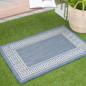 Tayse Eco Giovanna ECO1002 Blue Scatter Area Rug Patio Scene Tayse Eco Giovanna ECO1002 Blue Scatter Area Rug Patio Scene