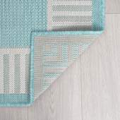 Tayse Eco Giovanna ECO1006 Aqua Area Rug Back