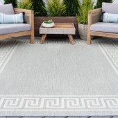 Tayse Eco Giovanna ECO1004 Gray Area Rug Patio Scene Tayse Eco Giovanna ECO1004 Gray Area Rug Patio Scene