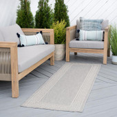 Tayse Eco Giovanna ECO1004 Gray Runner Area Rug Patio Scene Tayse Eco Giovanna ECO1004 Gray Runner Area Rug Patio Scene