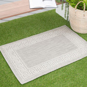 Tayse Eco Giovanna ECO1004 Gray Scatter Area Rug Patio Scene Tayse Eco Giovanna ECO1004 Gray Scatter Area Rug Patio Scene
