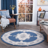 Tayse Hampton Jolie HMP3907 Navy Round Area Rug Room Scene Tayse Hampton Jolie HMP3907 Navy Round Area Rug Room Scene