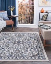 Tayse Hampton Logan HMP4017 Cream Area Rug Room Scene