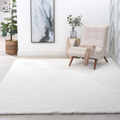 Tayse Jersey Shag Alana JRS1000 White Area Rug Room Scene Tayse Jersey Shag Alana JRS1000 White Area Rug Room Scene