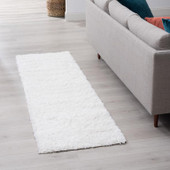 Tayse Jersey Shag Alana JRS1000 White Runner Area Rug Room Scene