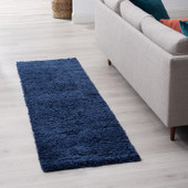 Tayse Jersey Shag Alana JRS1004 Navy Runner Area Rug Room Scene