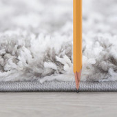 Tayse Jersey Shag Jeni JRS1302 Silver Area Rug Pile