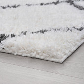 Tayse Jersey Shag Mira JRS1100 White Area Rug Corner