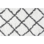Tayse Jersey Shag Mira JRS1100 White Scatter Area Rug