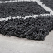 Tayse Jersey Shag Mira JRS1103 Dark Gray Area Rug Corner Tayse Jersey Shag Mira JRS1103 Dark Gray Area Rug Corner