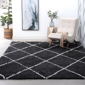 Tayse Jersey Shag Mira JRS1103 Dark Gray Area Rug Room Scene Tayse Jersey Shag Mira JRS1103 Dark Gray Area Rug Room Scene