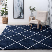 Tayse Jersey Shag Mira JRS1104 Navy Area Rug Room Scene Tayse Jersey Shag Mira JRS1104 Navy Area Rug Room Scene