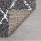 Tayse Jersey Shag Mira JRS1107 Gray Area Rug Back Tayse Jersey Shag Mira JRS1107 Gray Area Rug Back