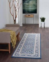 Tayse Madison Beauregard MDN3707 Navy Runner Area Rug Room Scene