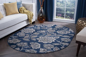 Tayse Madison Emmalyn MDN3407 Navy Oval Area Rug Room Scene