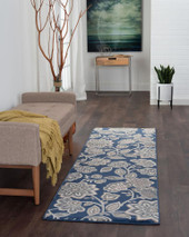Tayse Madison Emmalyn MDN3407 Navy Runner Area Rug Room Scene