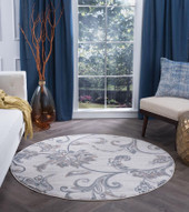 Tayse Madison Garland MDN3517 Cream Round Area Rug Room Scene