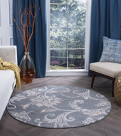 Tayse Madison Garland MDN3541 Dark Gray Round Area Rug Room Scene