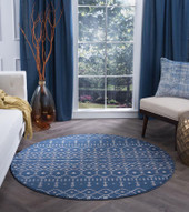 Tayse Madison Heidy MDN3307 Navy Round Area Rug Room Scene