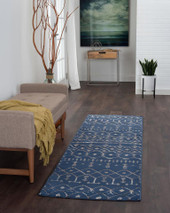 Tayse Madison Heidy MDN3307 Navy Runner Area Rug Room Scene