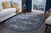 Tayse Madison Newcomb MDN3607 Navy Oval Area Rug Room Scene