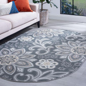 Tayse Madison Piper MDN3941 Dark Gray Oval Area Rug Room Scene