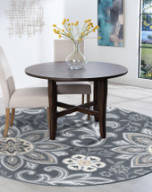 Tayse Madison Piper MDN3941 Dark Gray Round Area Rug Room Scene