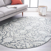 Tayse Madison Selena MDN4509 Gray Oval Area Rug Room Scene