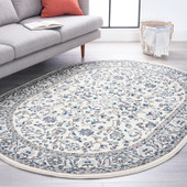 Tayse Madison Tessie MDN4617 Cream Oval Area Rug Room Scene