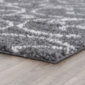 Tayse Soho Shag Benji SOH1101 Gray Area Rug Corner