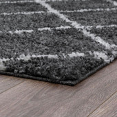 Tayse Soho Shag Derry SOH1201 Gray Area Rug Corner