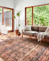 Loloi II Layla LAY-14 Mocha Blush Area Rug Room Scene Loloi II Layla LAY-14 Mocha Blush Area Rug Room Scene