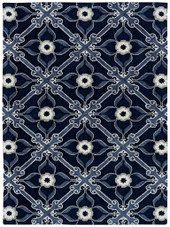 Peranakan Tile HPT01-10 Denim Area Rug Peranakan Tile HPT01-10 Denim Area Rug