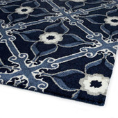 Peranakan Tile HPT01-10 Denim Area Rug Corner Angle Peranakan Tile HPT01-10 Denim Area Rug Corner Angle