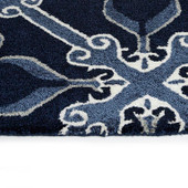 Peranakan Tile HPT01-10 Denim Area Rug Edge Peranakan Tile HPT01-10 Denim Area Rug Edge