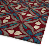 Peranakan Tile HPT02-25 Red Area Rug Corner Angle Peranakan Tile HPT02-25 Red Area Rug Corner Angle