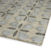 Peranakan Tile HPT03-75 Grey Area Rug Corner Angle