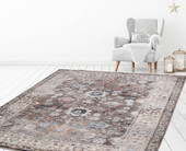 Concord Global Trading Pandora 8078 Cassandra Brown Area Rug Room Scene 5