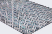 Concord Global Trading Vintage 7244 Diamonds Blue Area Rug on Angle Concord Global Trading Vintage 7244 Diamonds Blue Area Rug on Angle