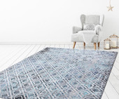 Concord Global Trading Vintage 7244 Diamonds Blue Area Rug Room Scene 4 Concord Global Trading Vintage 7244 Diamonds Blue Area Rug Room Scene 4