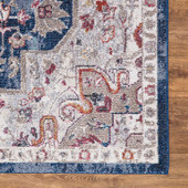 Concord Global Trading Vintage 7254 Montreal Navy Area Rug Corner Concord Global Trading Vintage 7254 Montreal Navy Area Rug Corner
