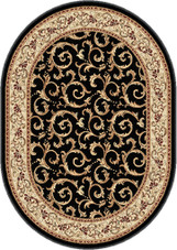 Tayse Elegance 5403 Black Oval Area Rug