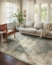 Loloi II Rosette ROS-09 Slate Ivory Area Rug Room Scene Loloi II Rosette ROS-09 Slate Ivory Area Rug Room Scene