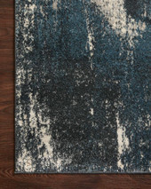 Loloi II Spirit SPI-04 Indigo Ivory Area Rug Corner