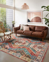 Loloi II Zion ZIO-05 Red Multi Area Rug Room Scene Loloi II Zion ZIO-05 Red Multi Area Rug Room Scene