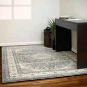 Dynamic Rugs Ancient Garden 57119-5666 Grey/Cream Area Rug Room Scene Dynamic Rugs Ancient Garden 57119-5666 Grey/Cream Area Rug Room Scene