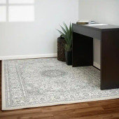 Dynamic Rugs Ancient Garden 57119-9666 Soft Grey/Cream Area Rug Room Scene Dynamic Rugs Ancient Garden 57119-9666 Soft Grey/Cream Area Rug Room Scene