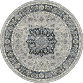 Dynamic Rugs Ancient Garden 57559-9686 Silver/Blue Round Area Rug