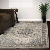 Dynamic Rugs Ancient Garden 57559-9656 Silver/Grey Area Rug Room Scene Dynamic Rugs Ancient Garden 57559-9656 Silver/Grey Area Rug Room Scene