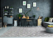 Dynamic Rugs Mehari 23275-5262 Grey Ivory Area Rug Room Scene Dynamic Rugs Mehari 23275-5262 Grey Ivory Area Rug Room Scene
